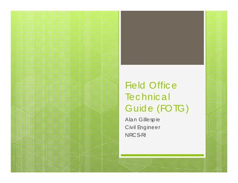 Field Office Technical Guide (FOTG) 